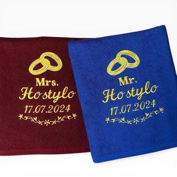 Іменні рушники з вишивкою на річницю весілля Обручки 1523764356 фото